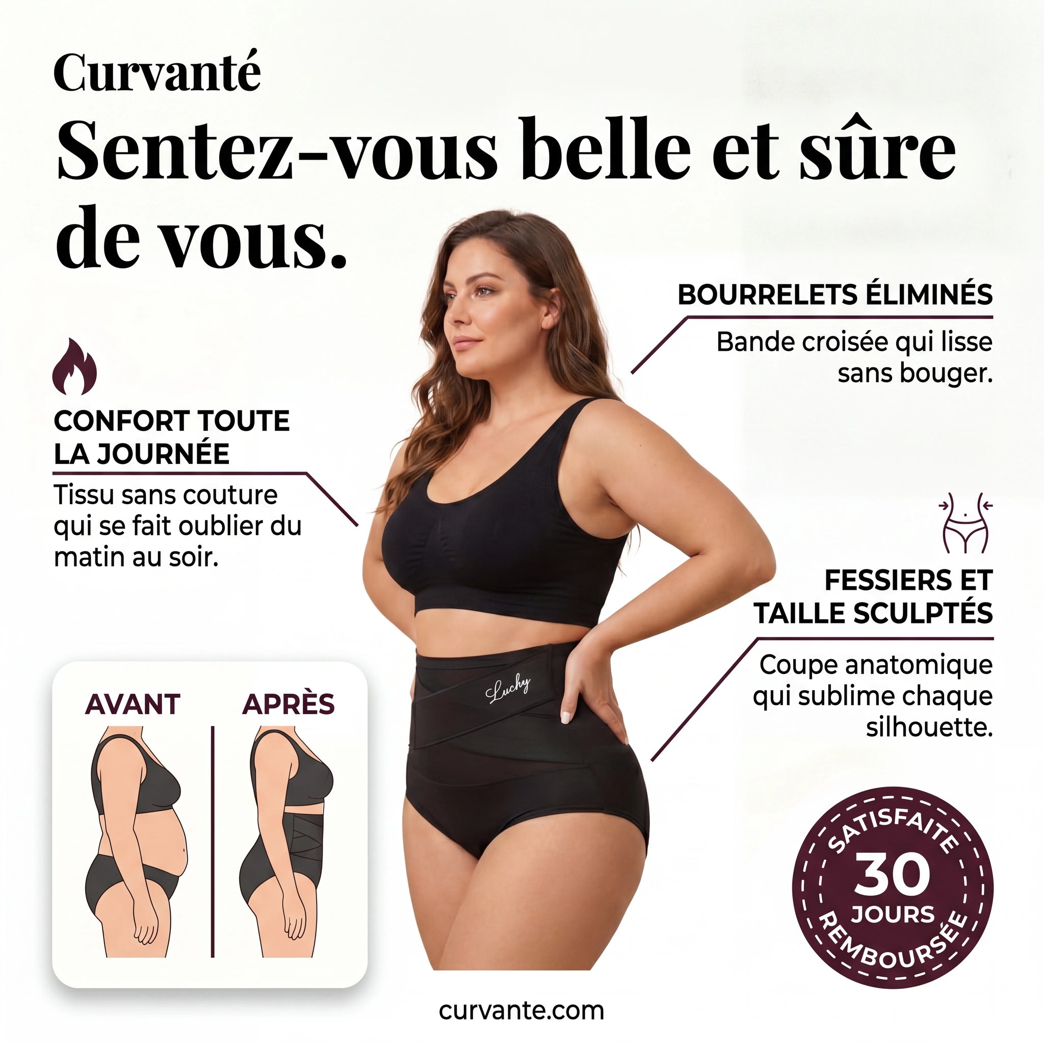 Culotte gainante taille haute Curvanté